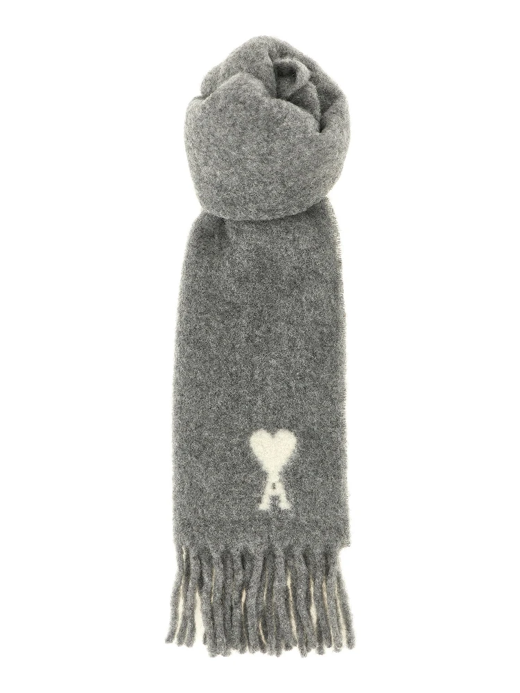 Gray Alpaca Leather Foulard