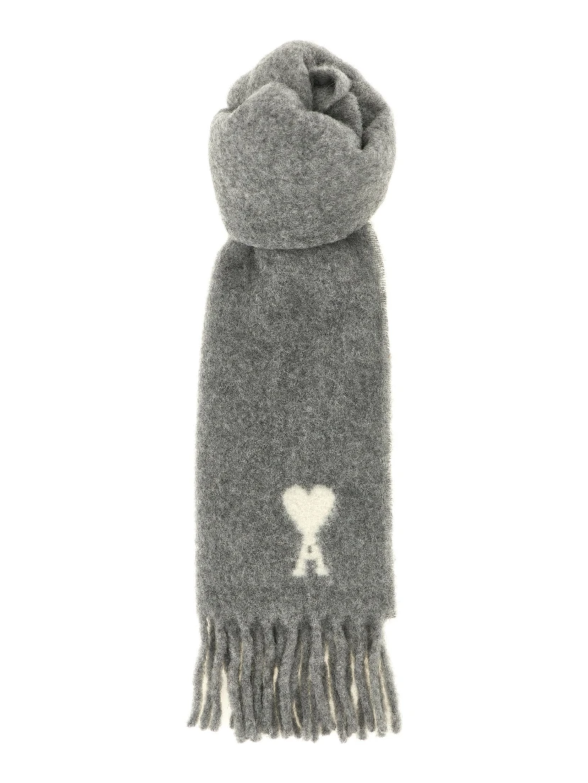 Gray Alpaca Leather Foulard