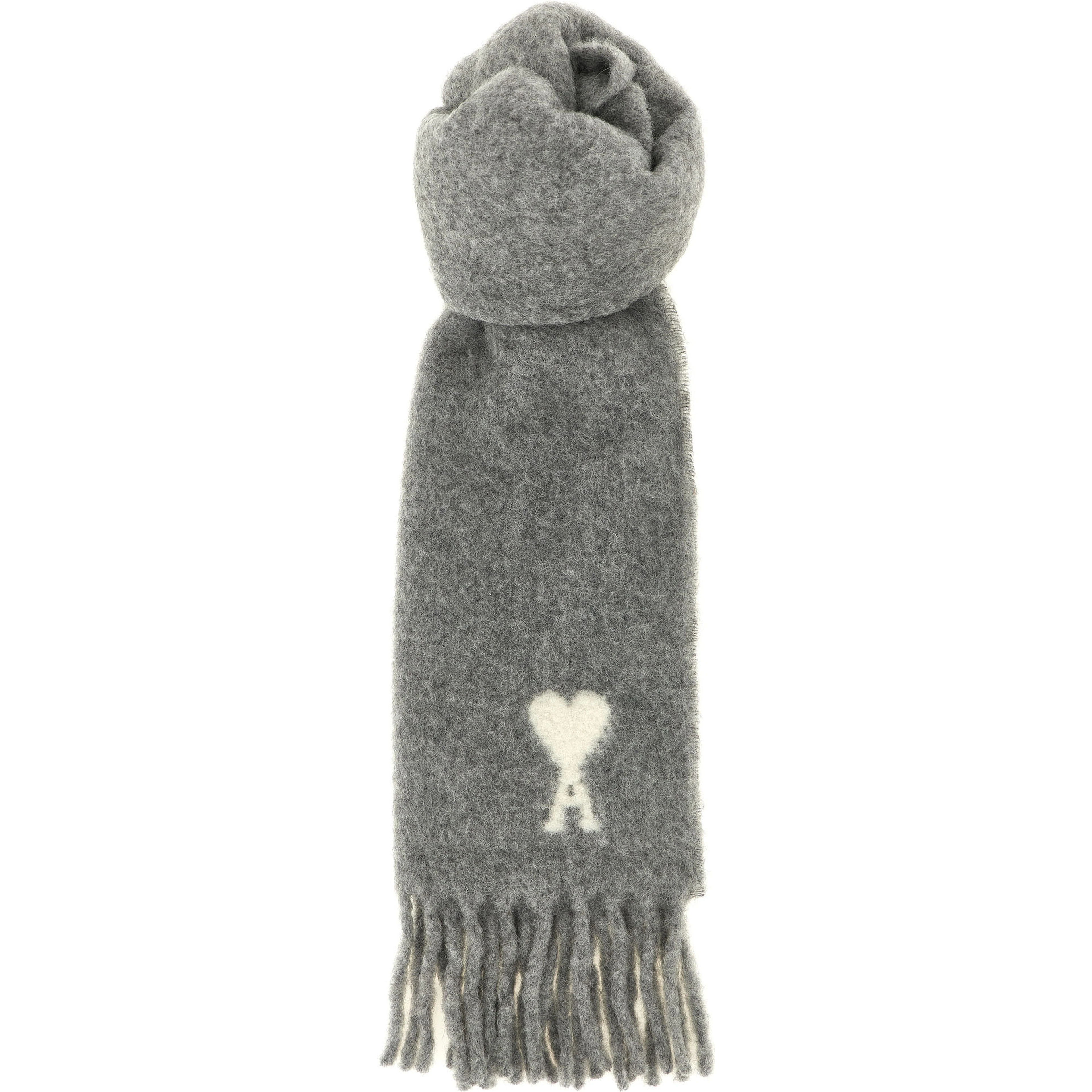 Gray Alpaca Leather Foulard