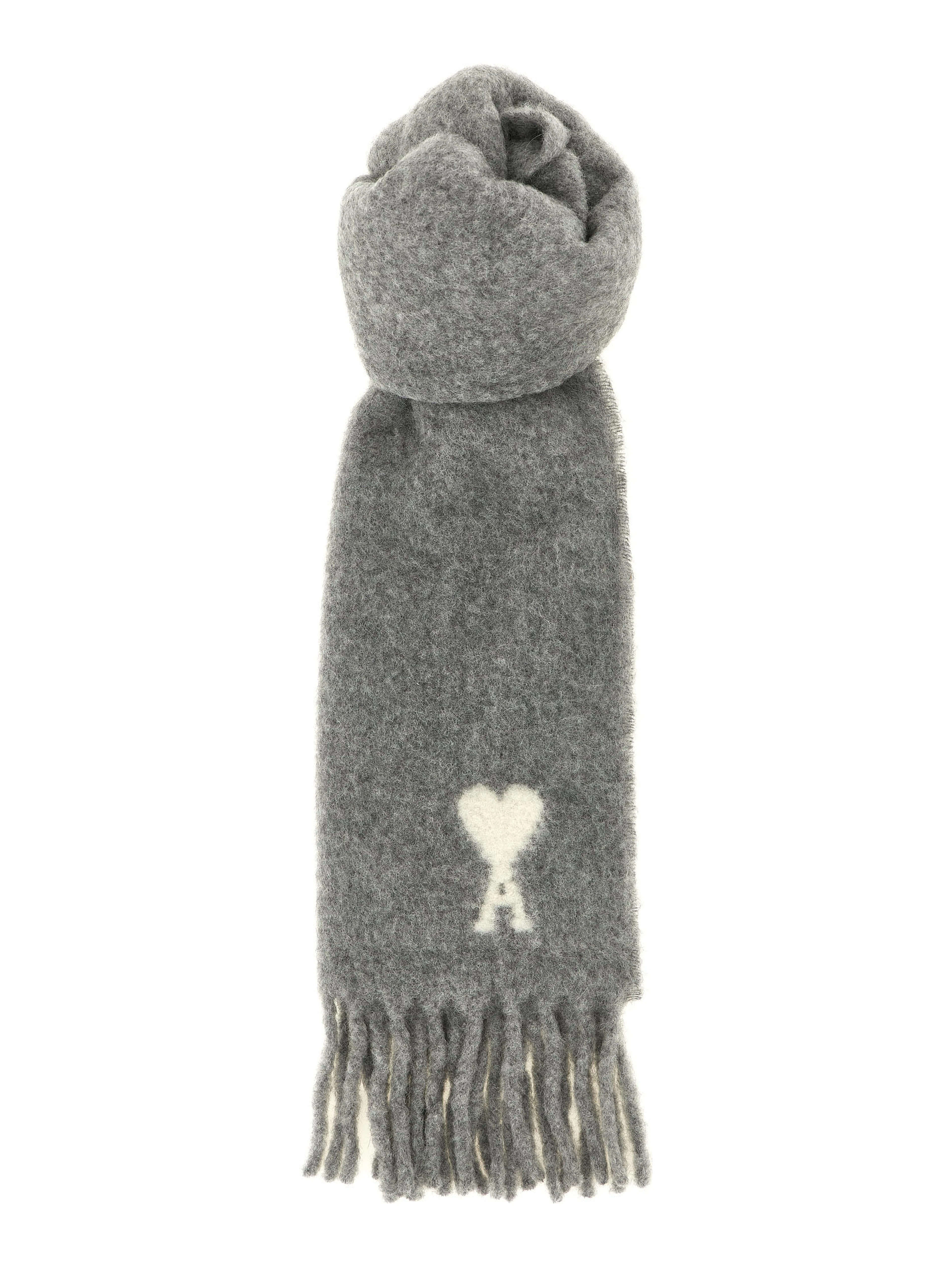 Gray Alpaca Leather Foulard