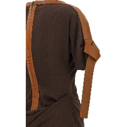 Brown Viscose Long Dress