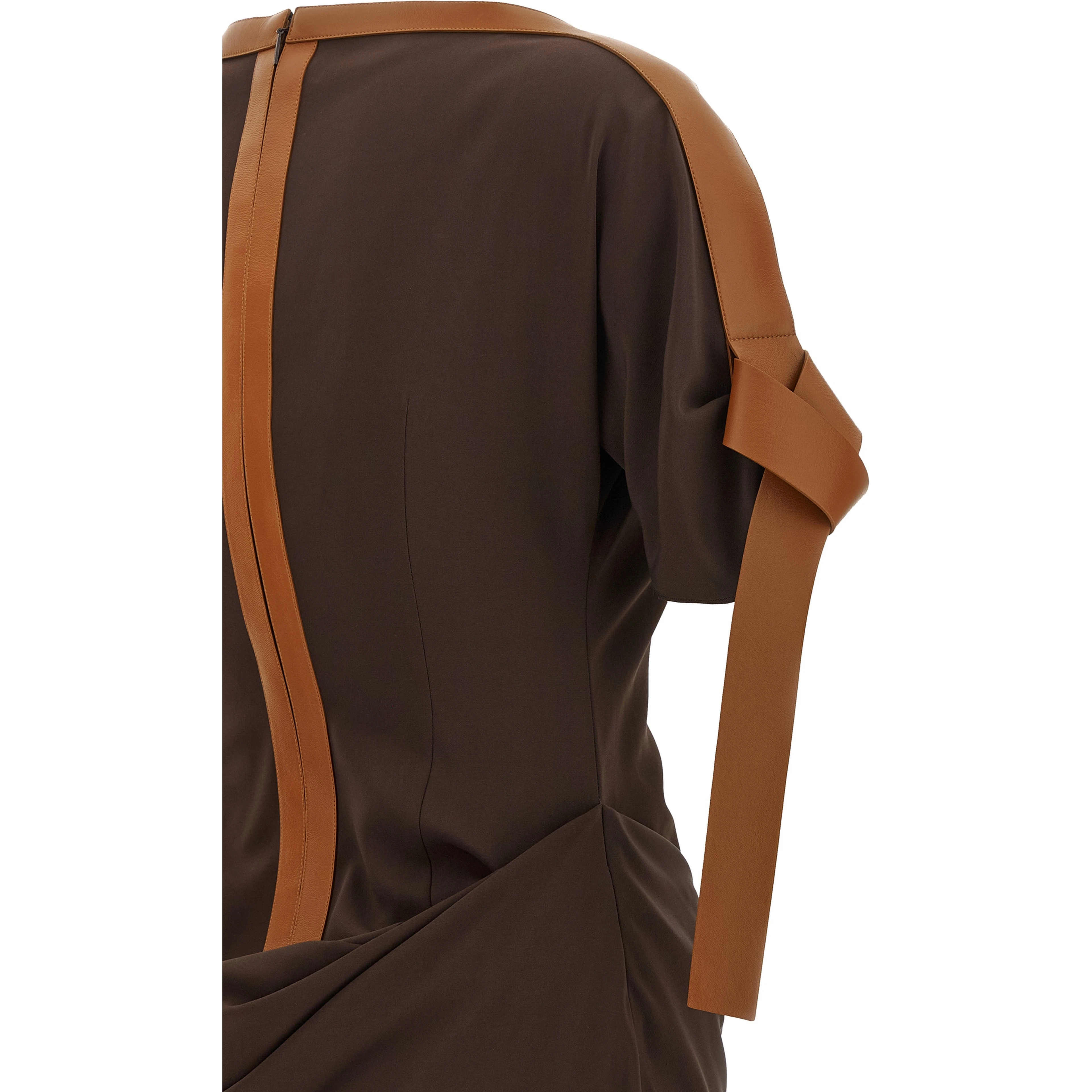Brown Viscose Long Dress
