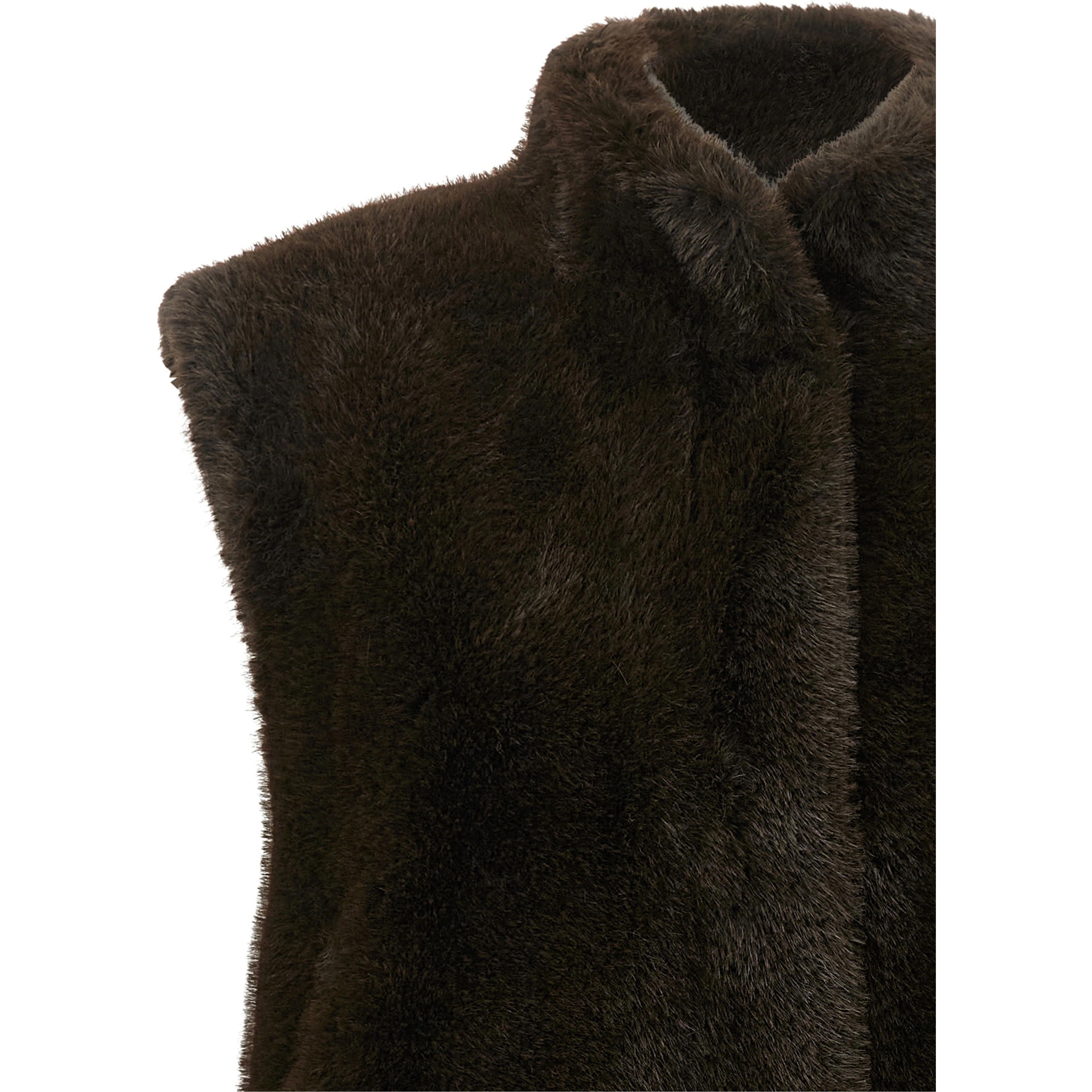 Brown Polyamide Sleeveless Jacket
