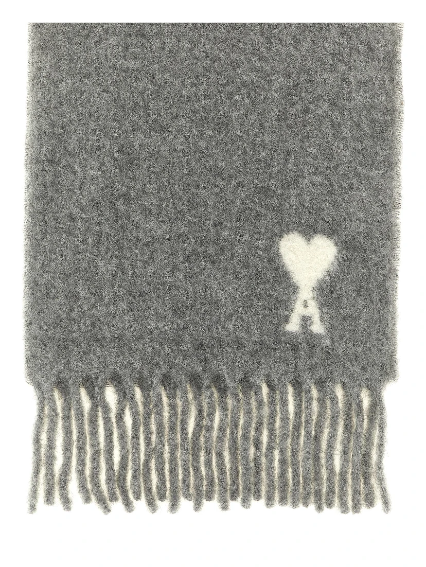 Gray Alpaca Leather Foulard