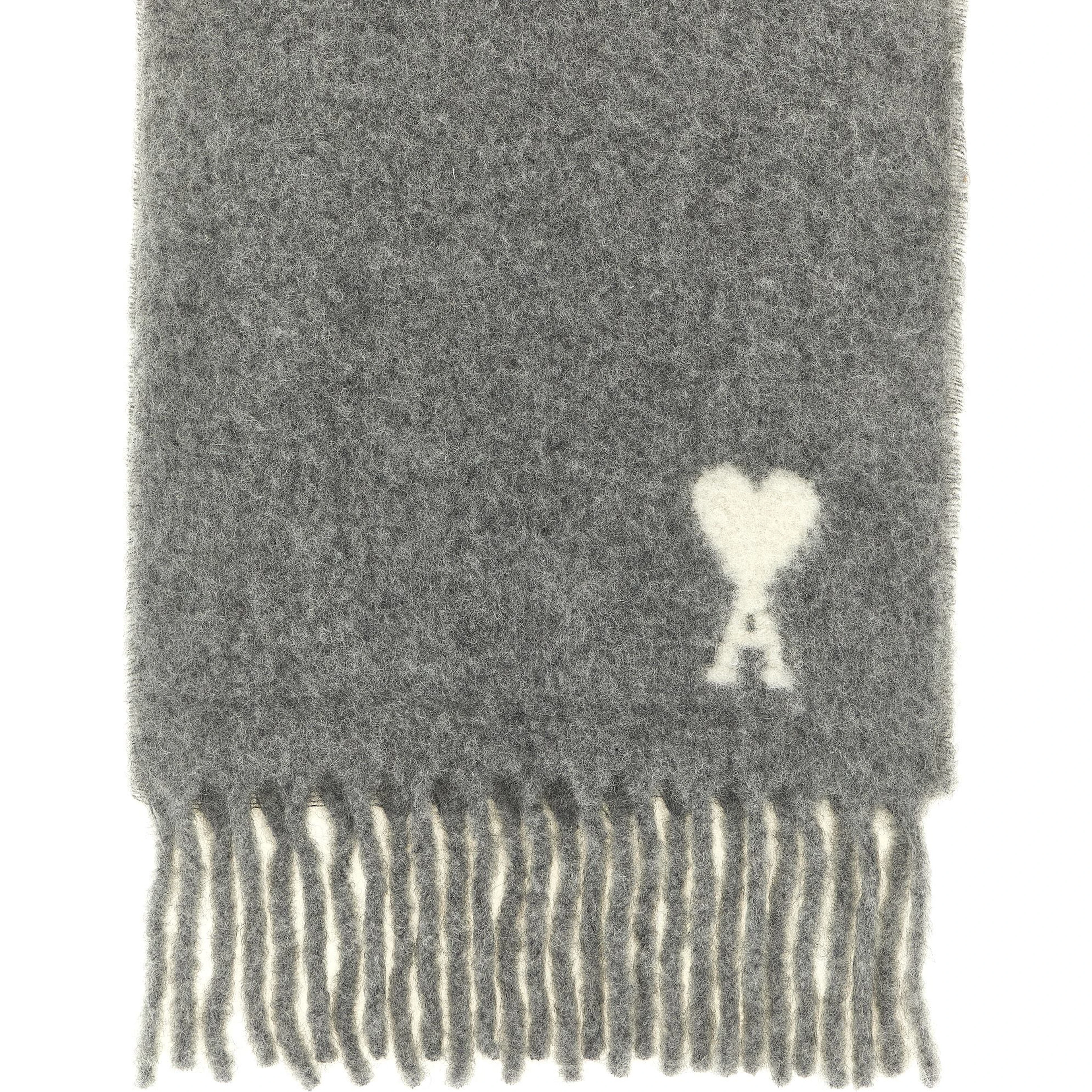 Gray Alpaca Leather Foulard