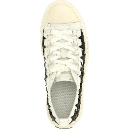 White Cotton Low Top Sneakers