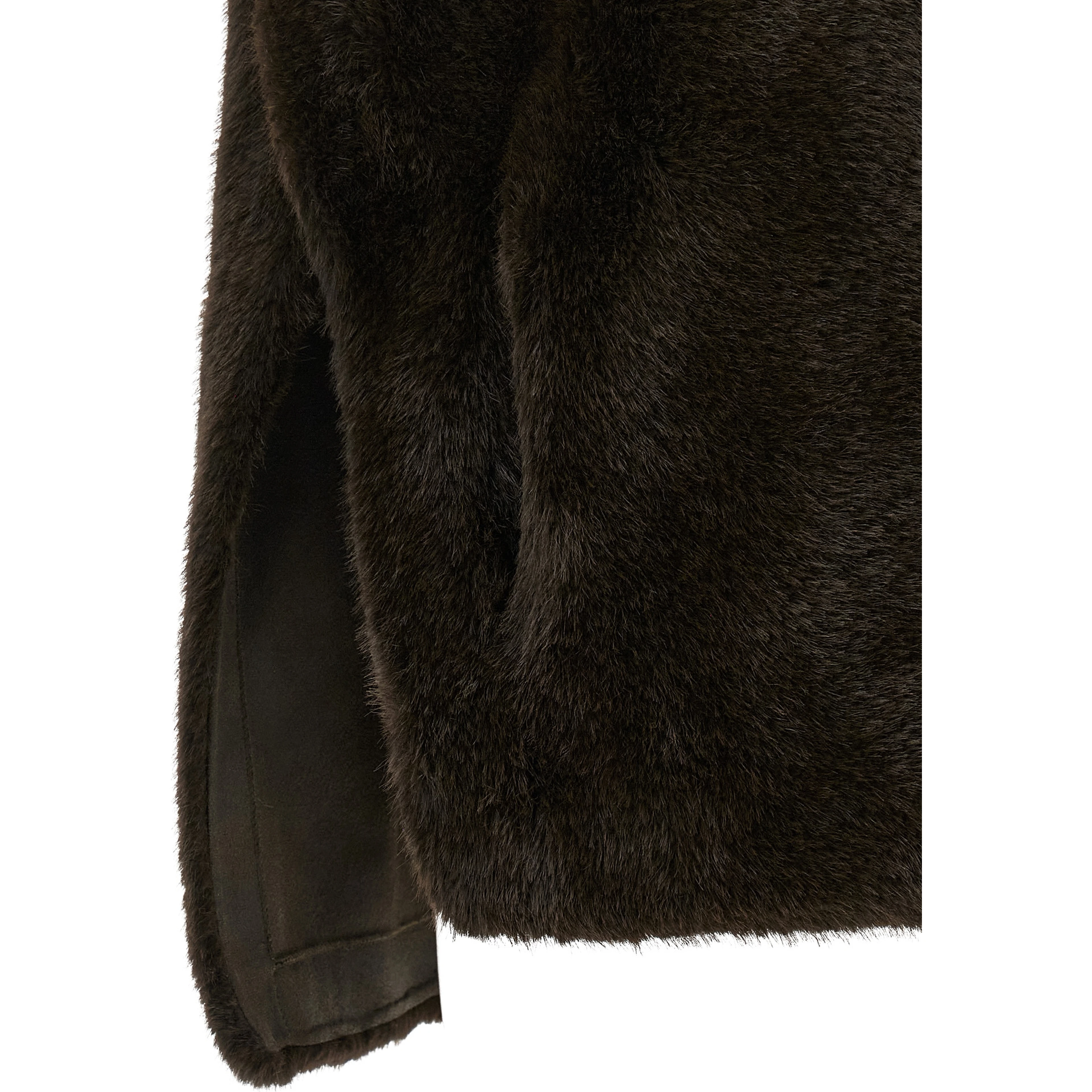 Brown Polyamide Sleeveless Jacket