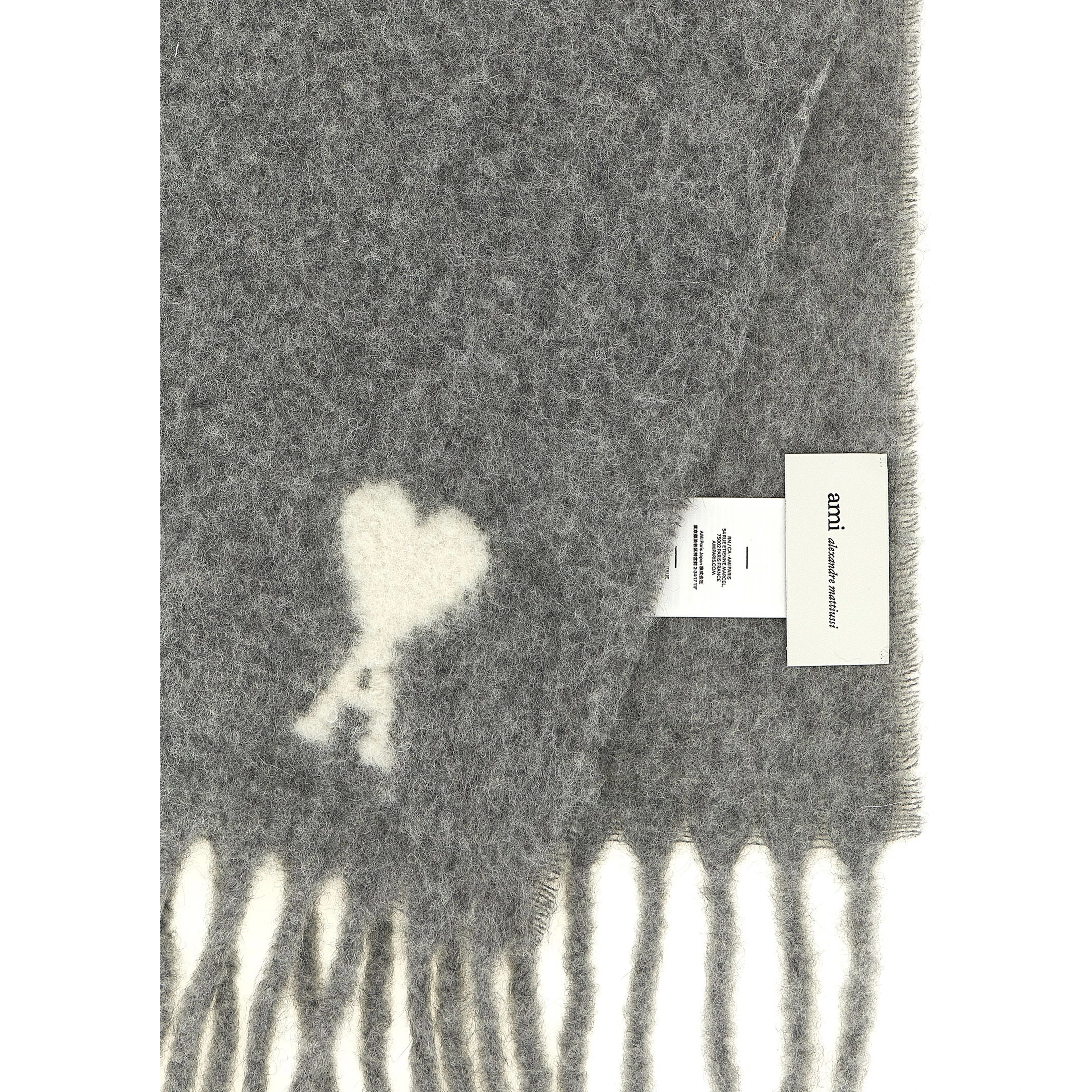 Gray Alpaca Leather Foulard