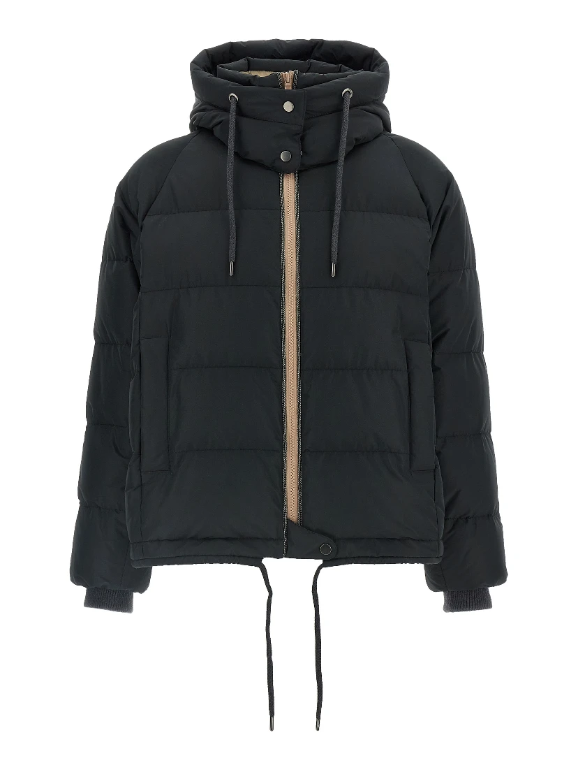 Black Cotton Full-Length Jacket