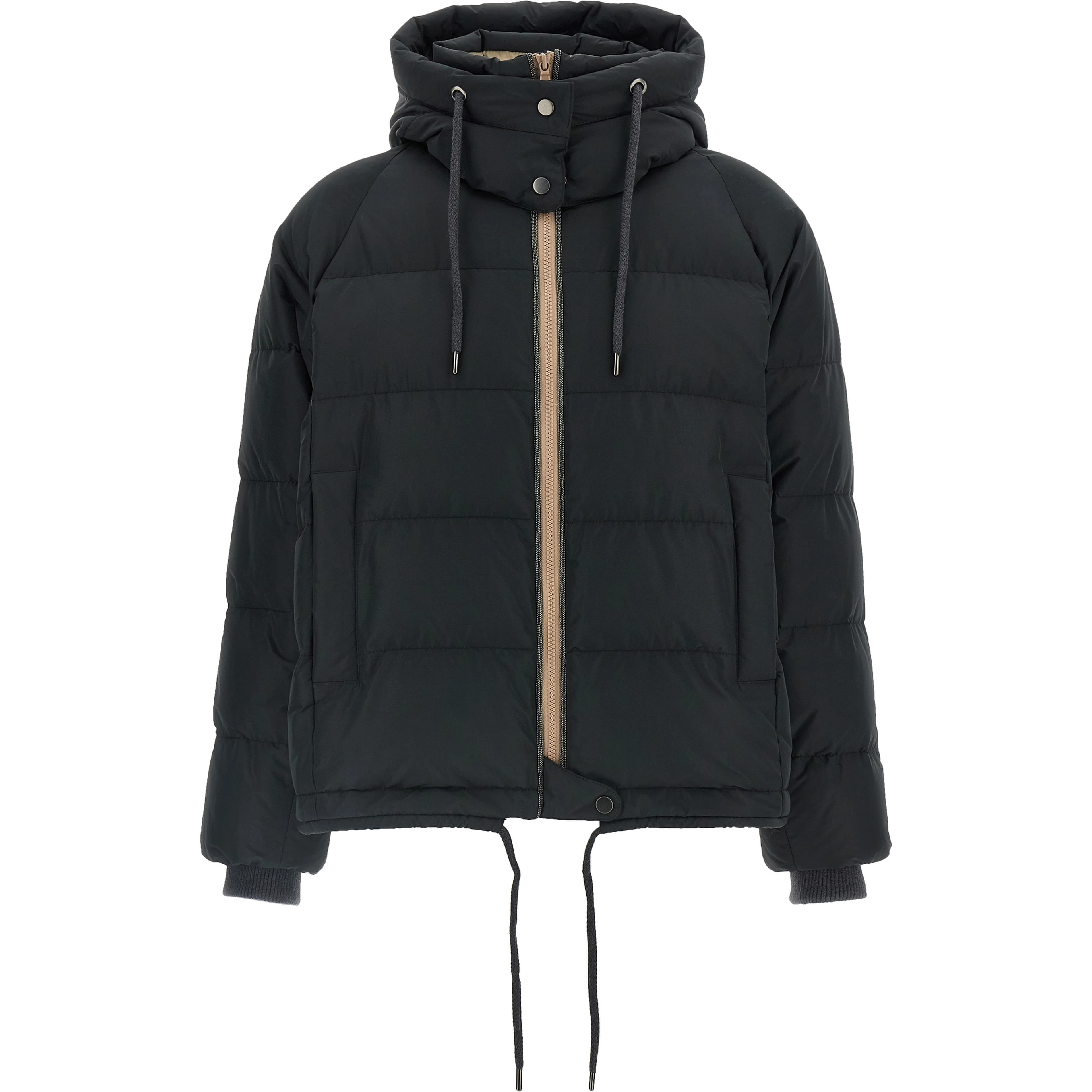 Black Cotton Full-Length Jacket
