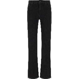 Black Cotton Flared Jeans