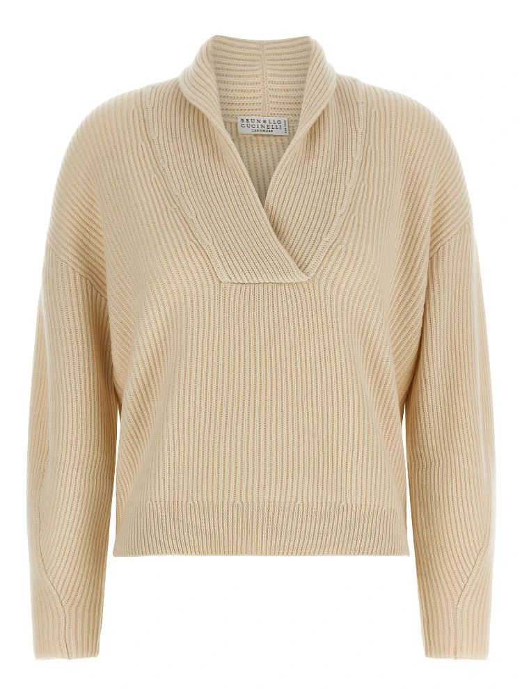 Beige Cashmere Cardigan