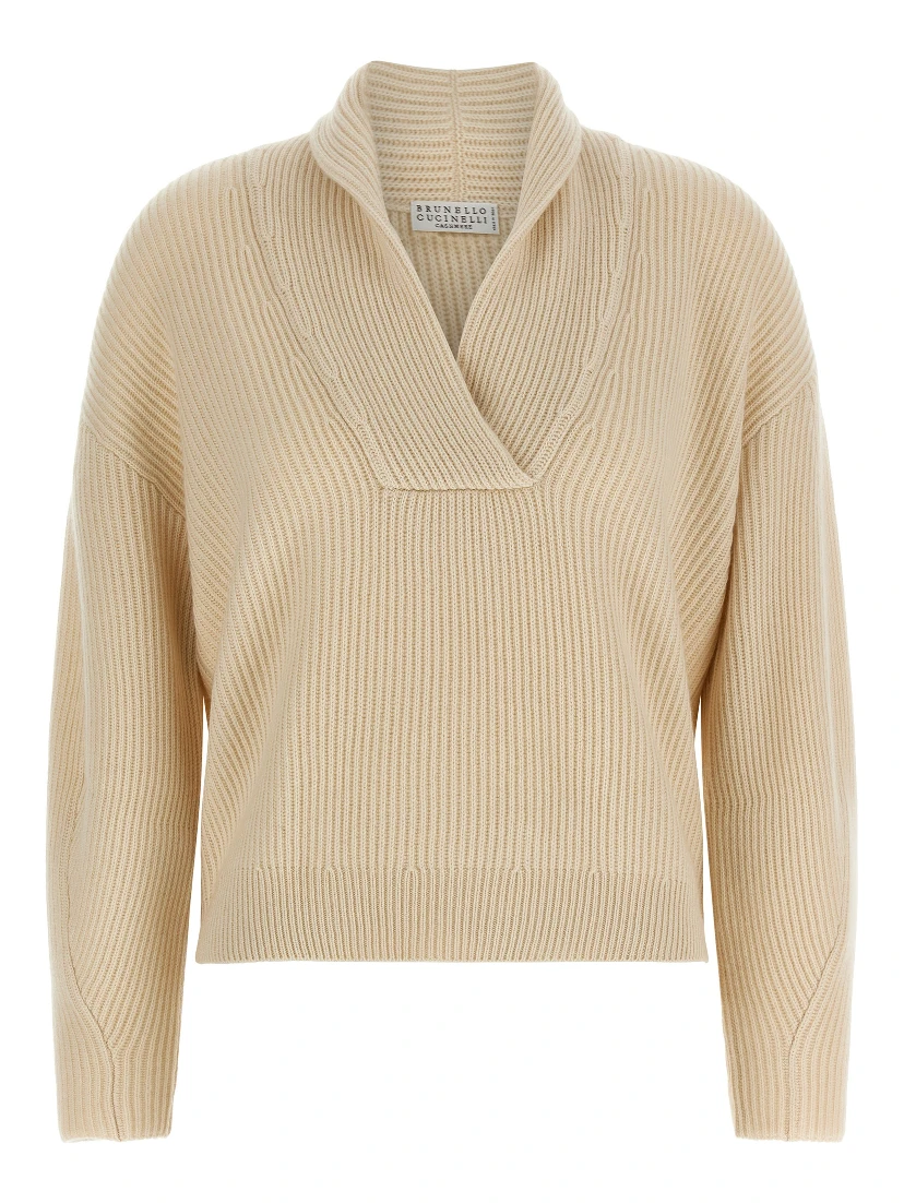 Beige Cashmere Cardigan