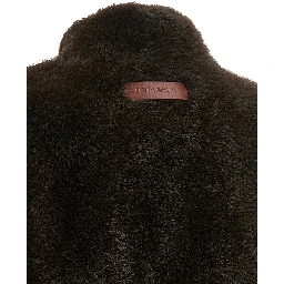 Brown Polyamide Sleeveless Jacket