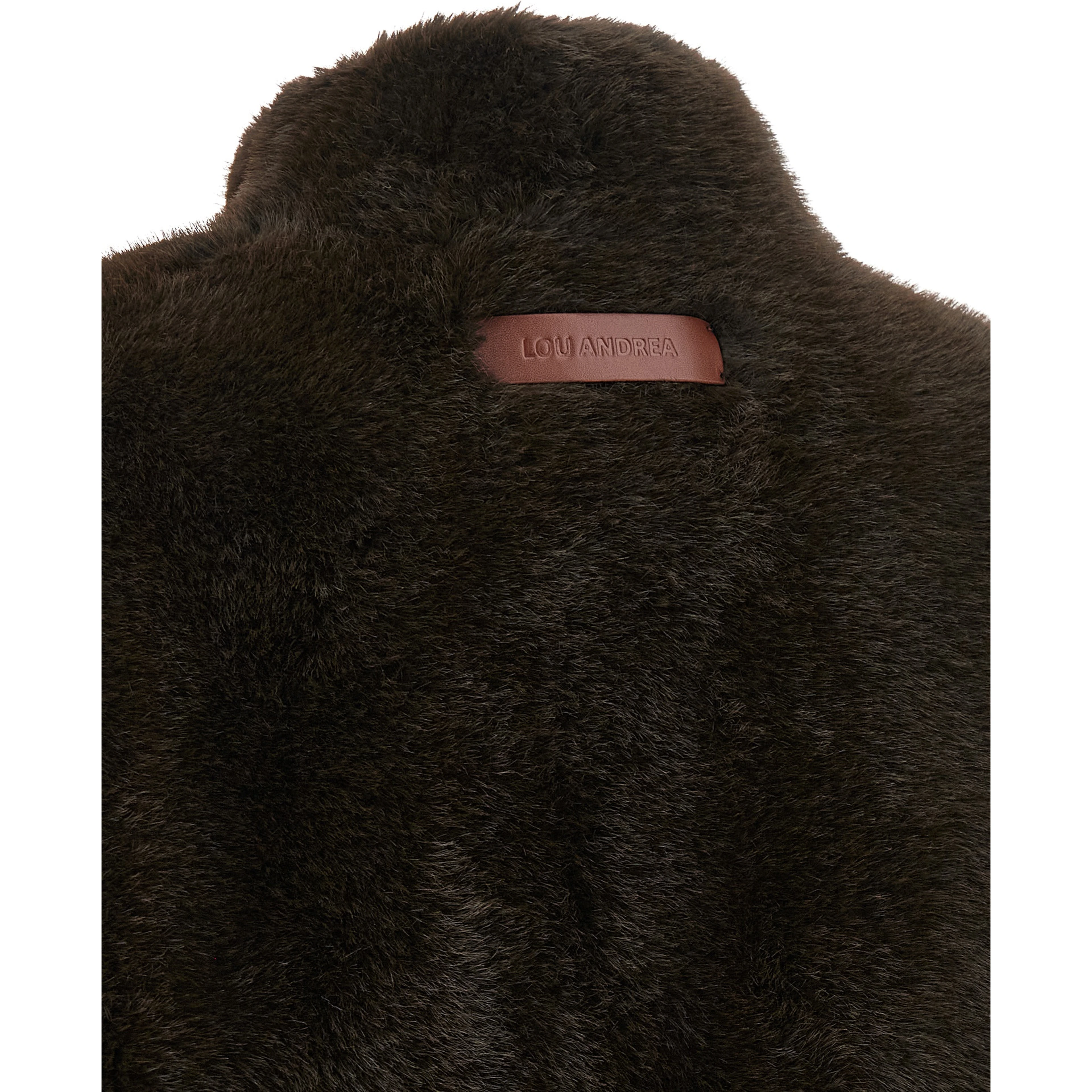 Brown Polyamide Sleeveless Jacket