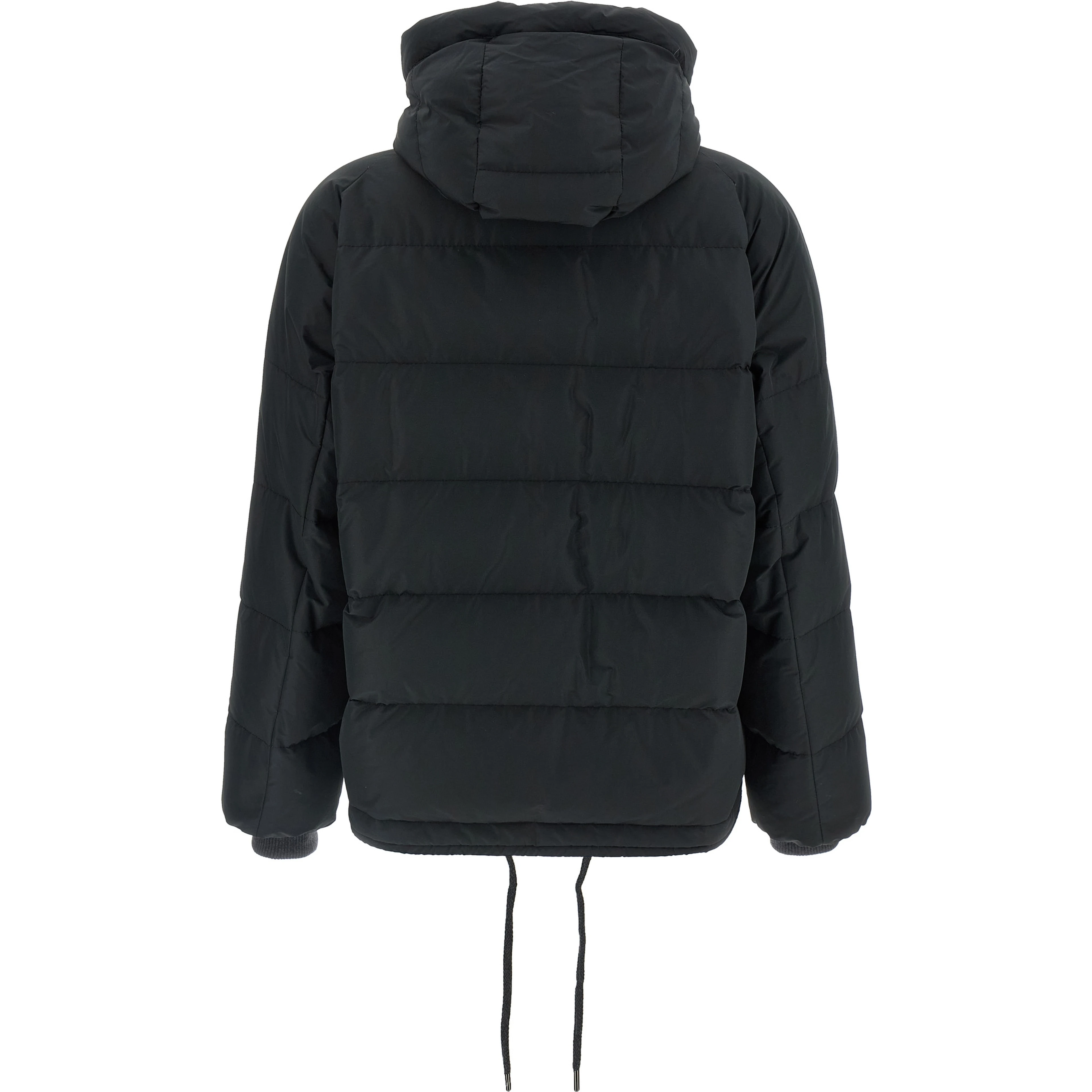 Black Cotton Full-Length Jacket