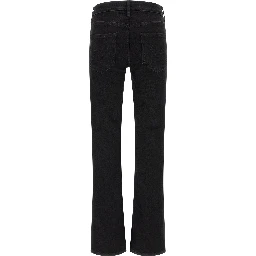 Black Cotton Flared Jeans