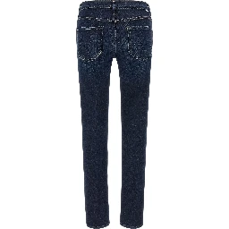 Blue Cotton Straight-Leg Jeans