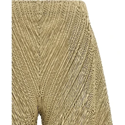Beige Polyester Casual Pants