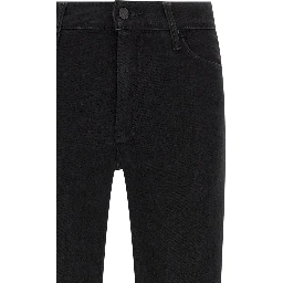 Black Cotton Flared Jeans