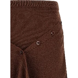 Brown Wool Midi Skirt
