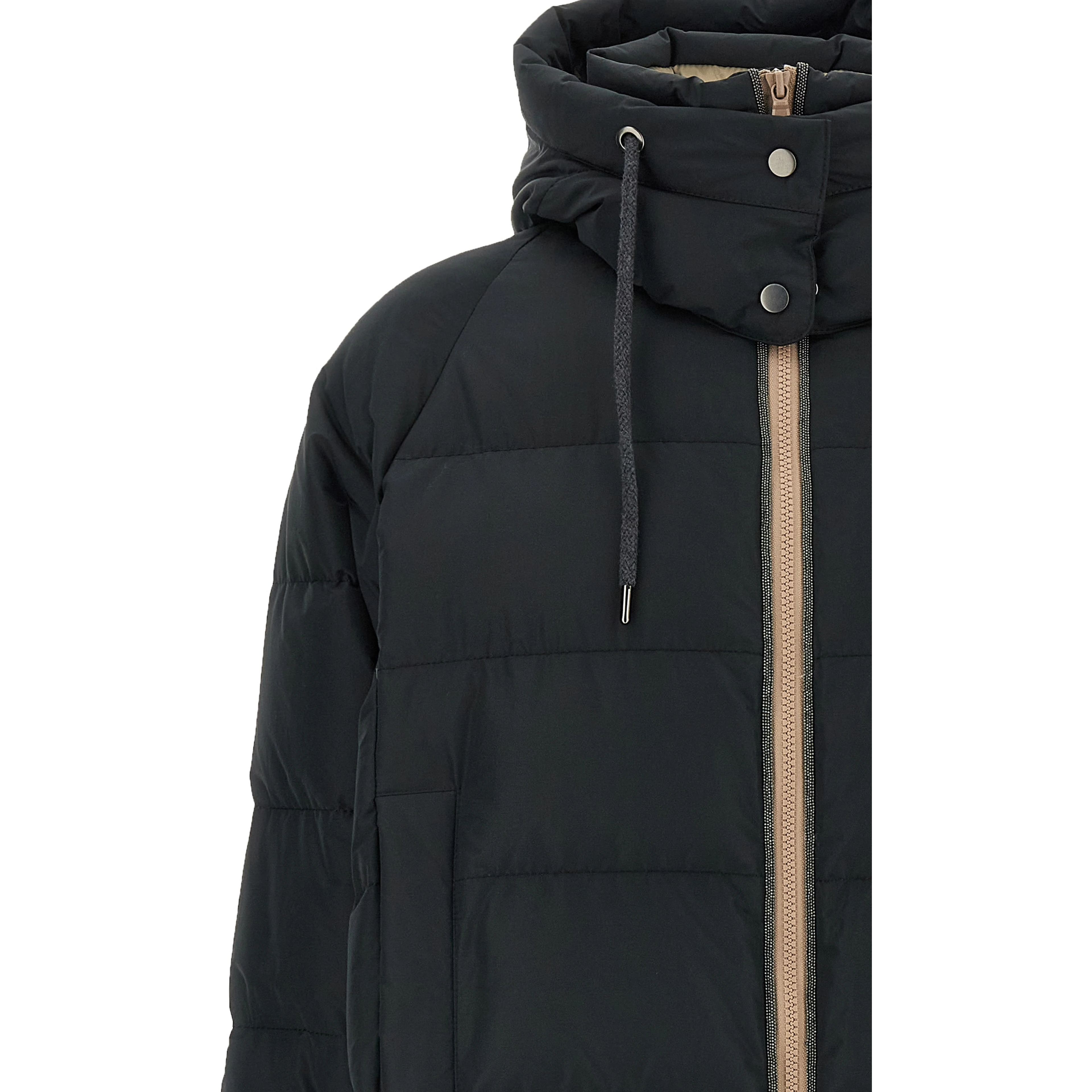 Black Cotton Full-Length Jacket