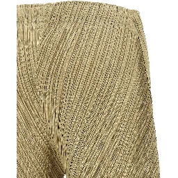 Beige Polyester Casual Pants