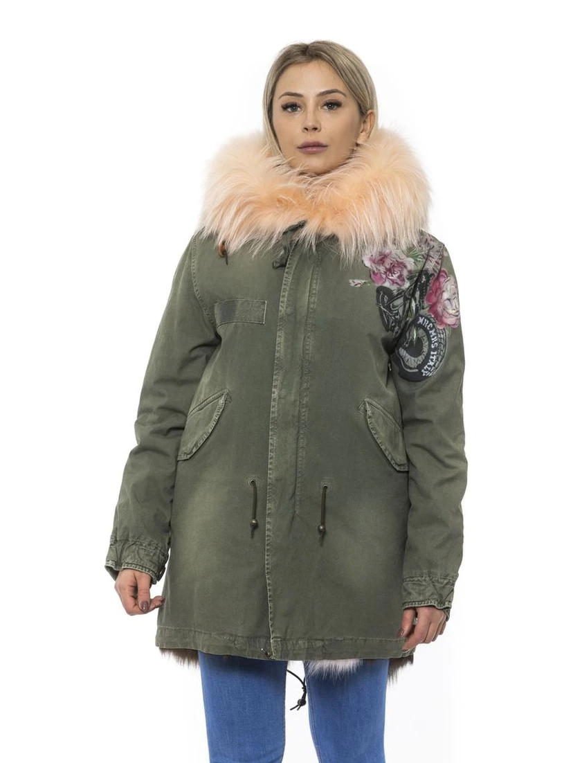 Green Cotton Women Jacket