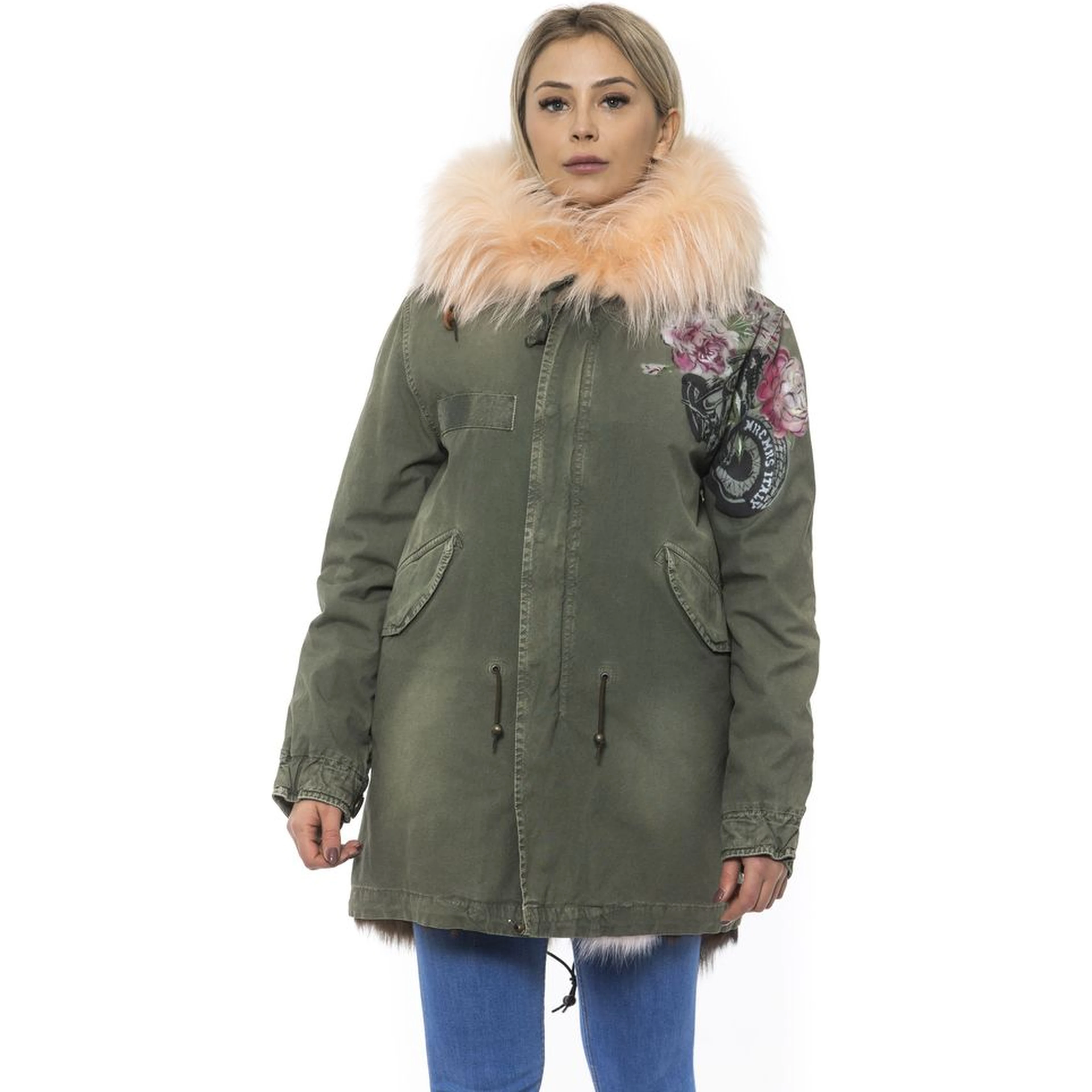 Green Cotton Women Jacket
