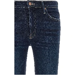 Blue Cotton Straight-Leg Jeans
