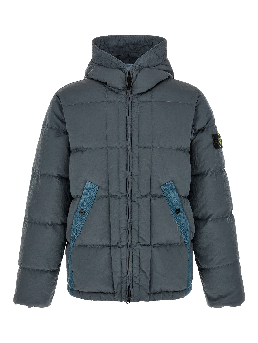 Gray Polyamide Full-Length Jacket