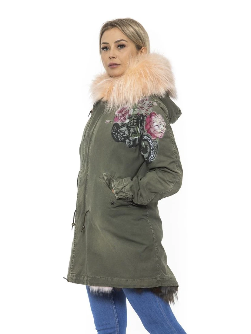 Green Cotton Women Jacket