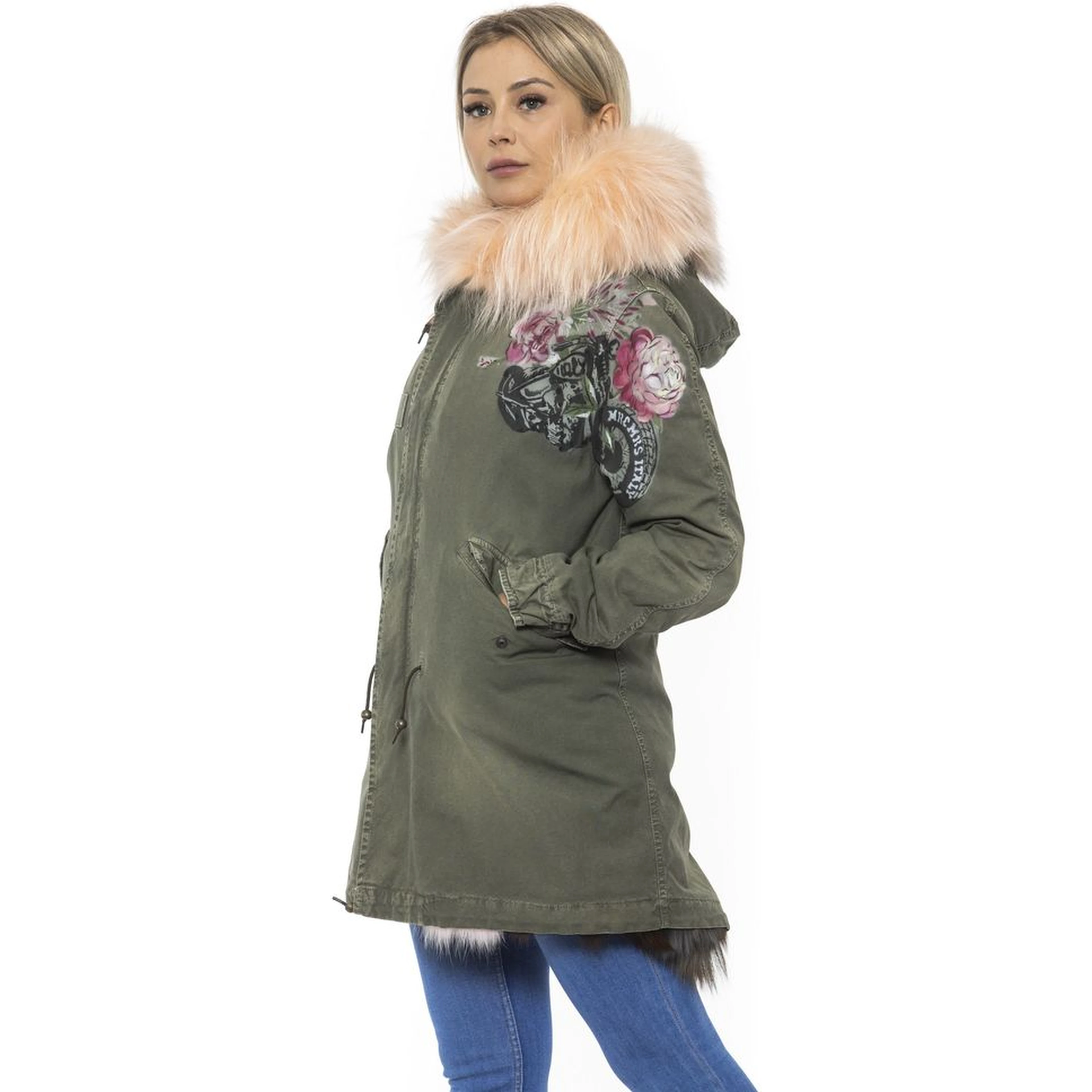 Green Cotton Women Jacket