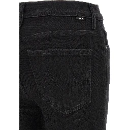 Black Cotton Flared Jeans