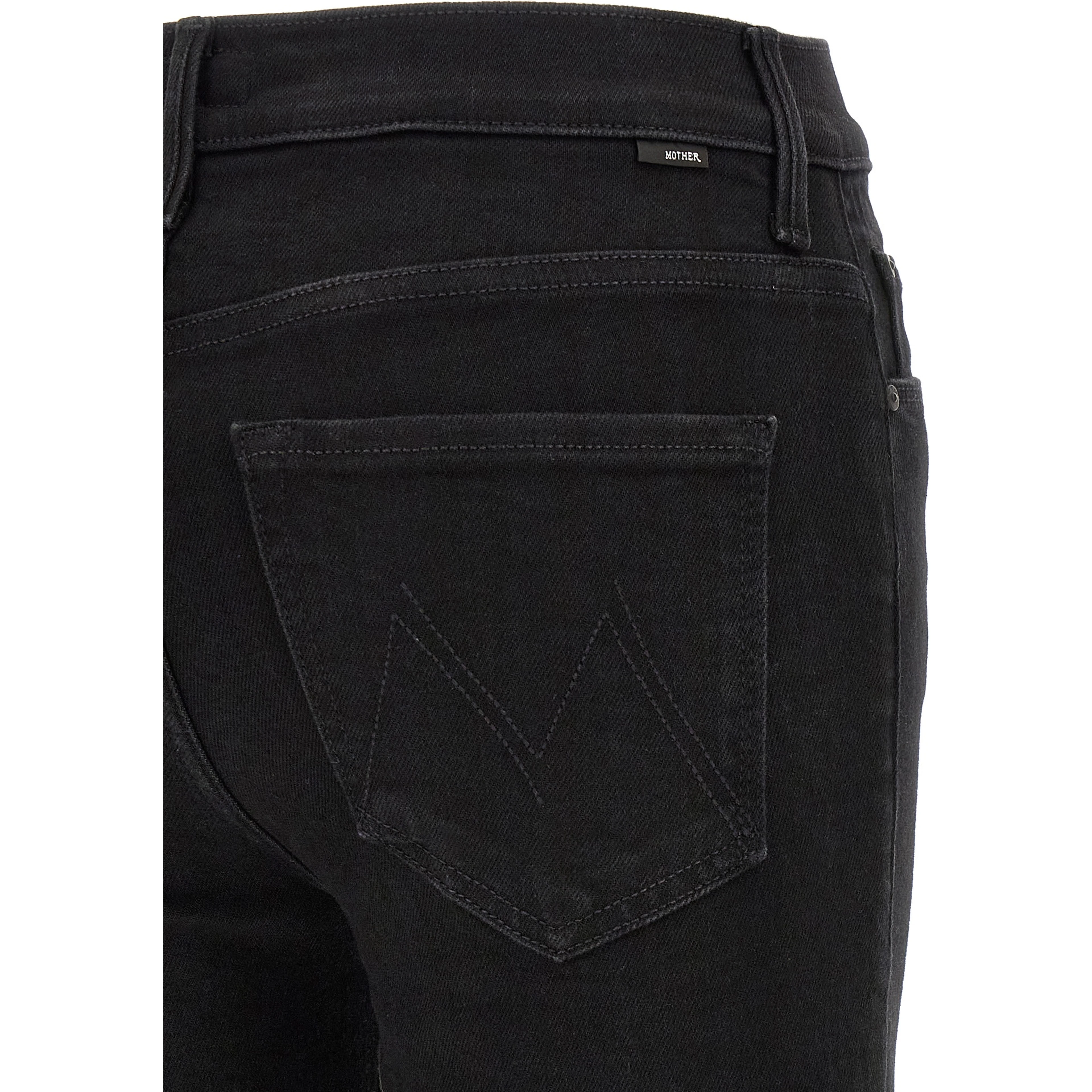 Black Cotton Flared Jeans