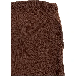 Brown Wool Midi Skirt