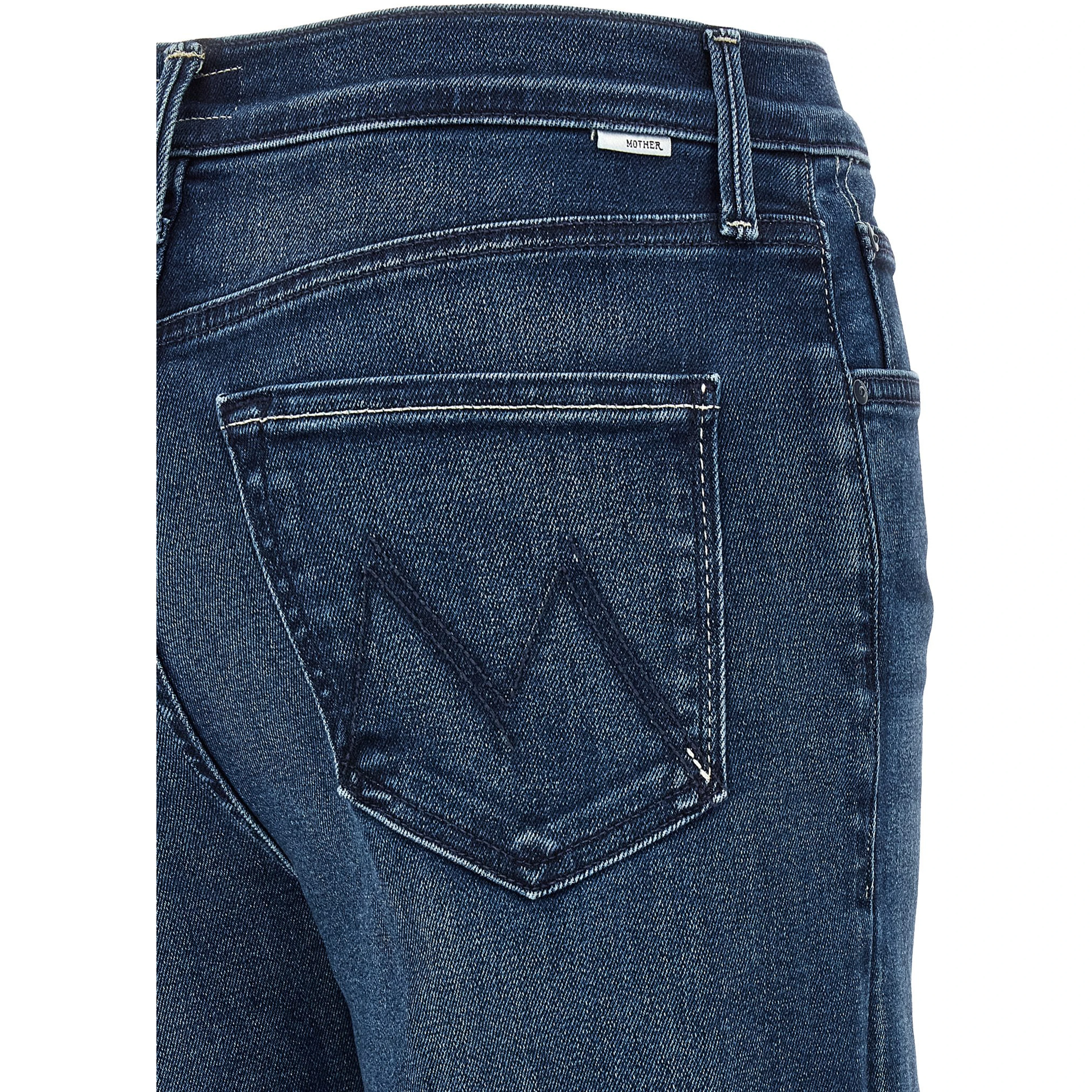 Blue Cotton Straight-Leg Jeans