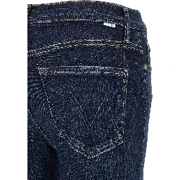 Blue Cotton Straight-Leg Jeans