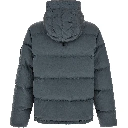 Gray Polyamide Full-Length Jacket