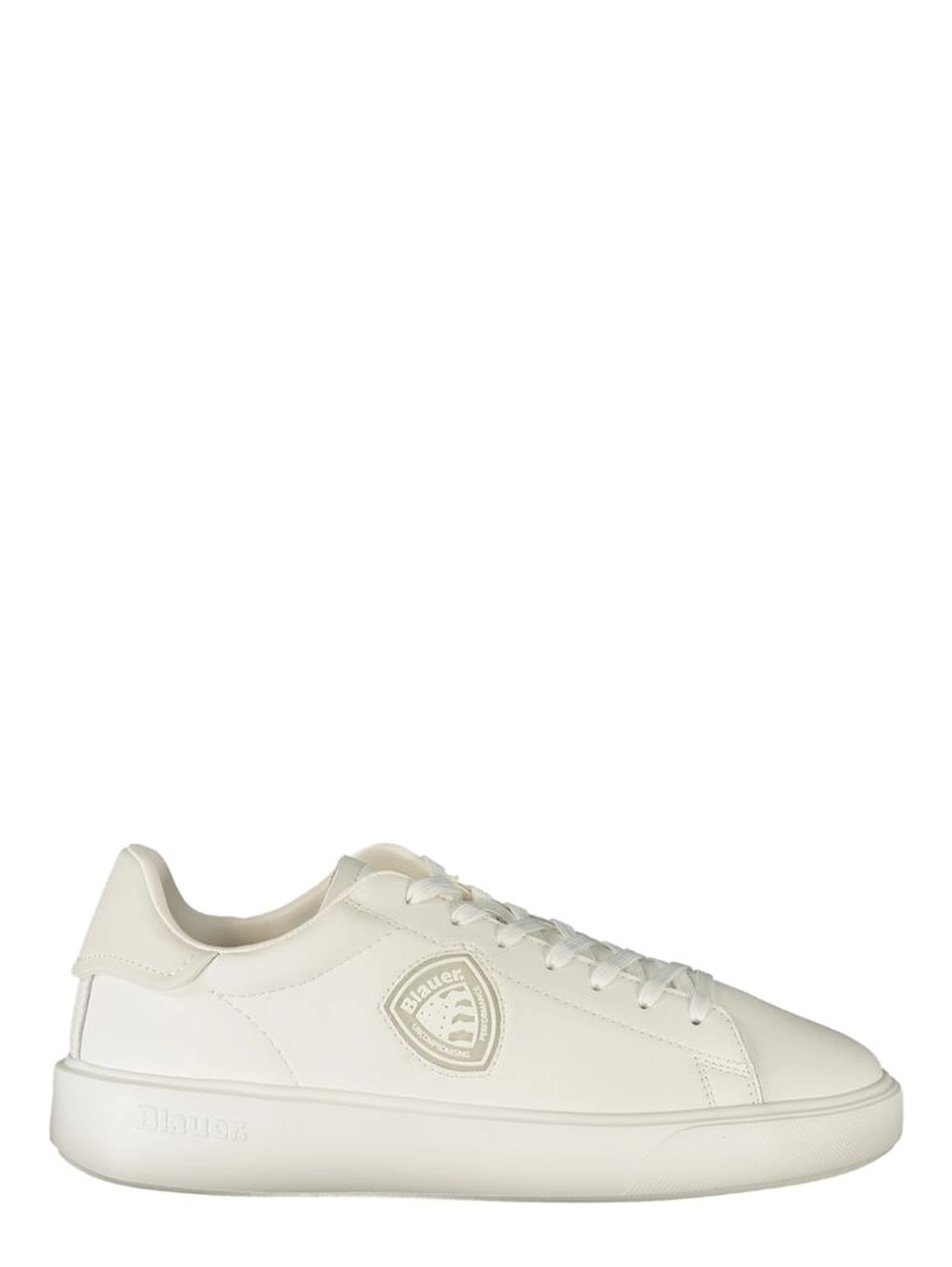 White Polyester Athletic Sneakers