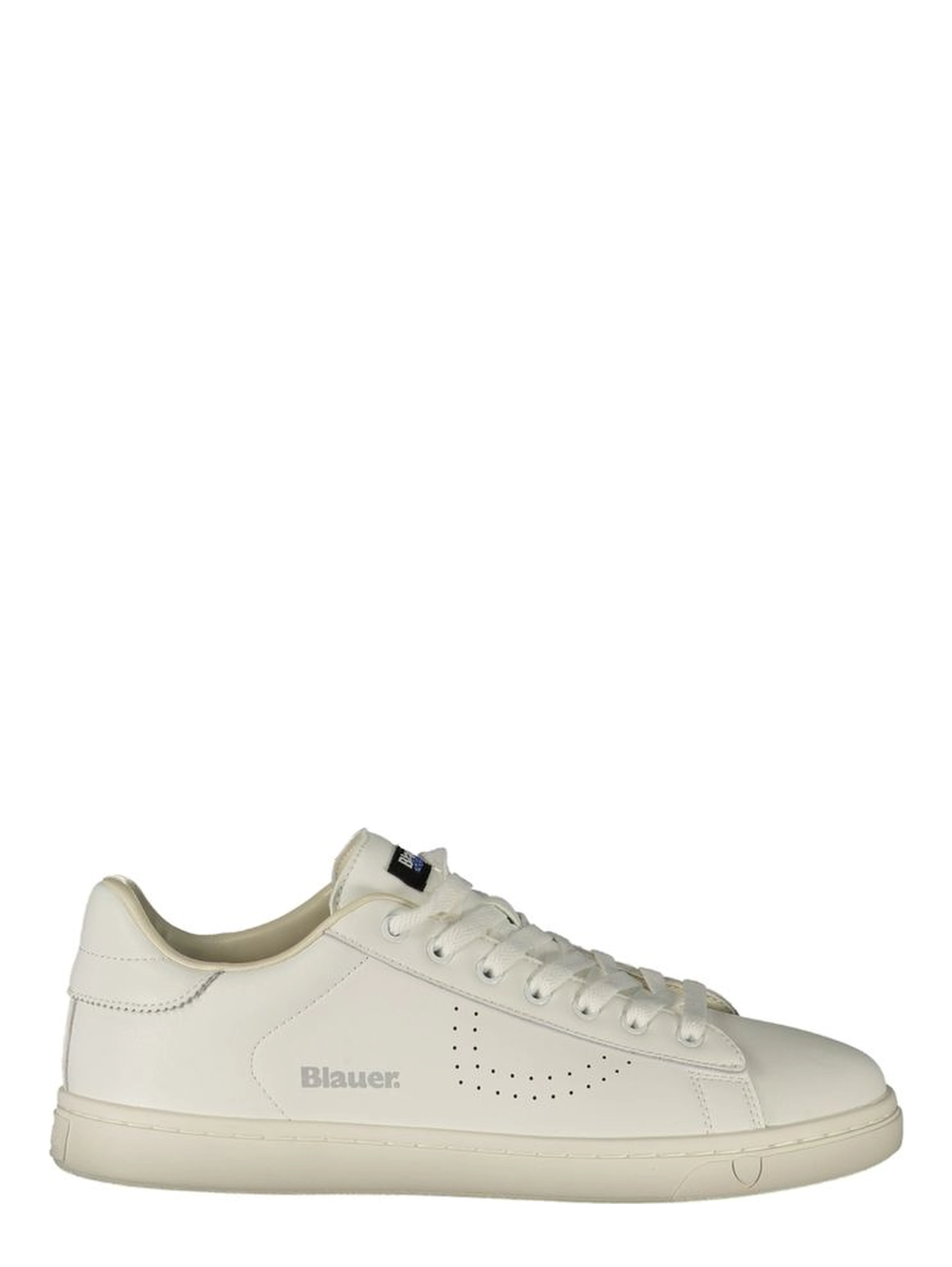 White Polyester Athletic Sneakers