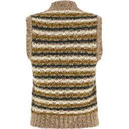 Beige Wool Sleeveless Jacket