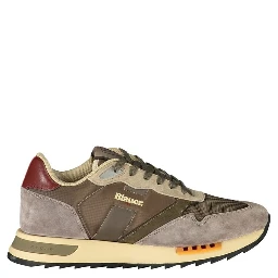Green Polyester Athletic Sneakers