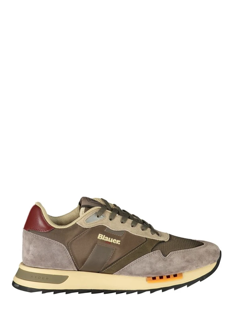 Green Polyester Athletic Sneakers