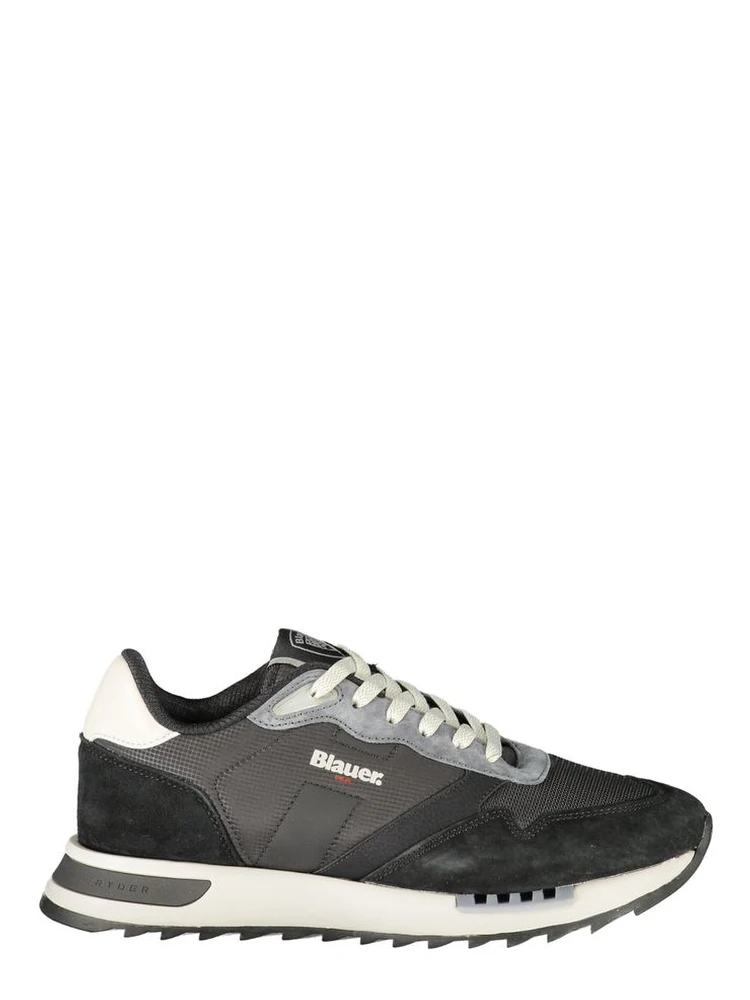 Black Polyester Athletic Sneakers