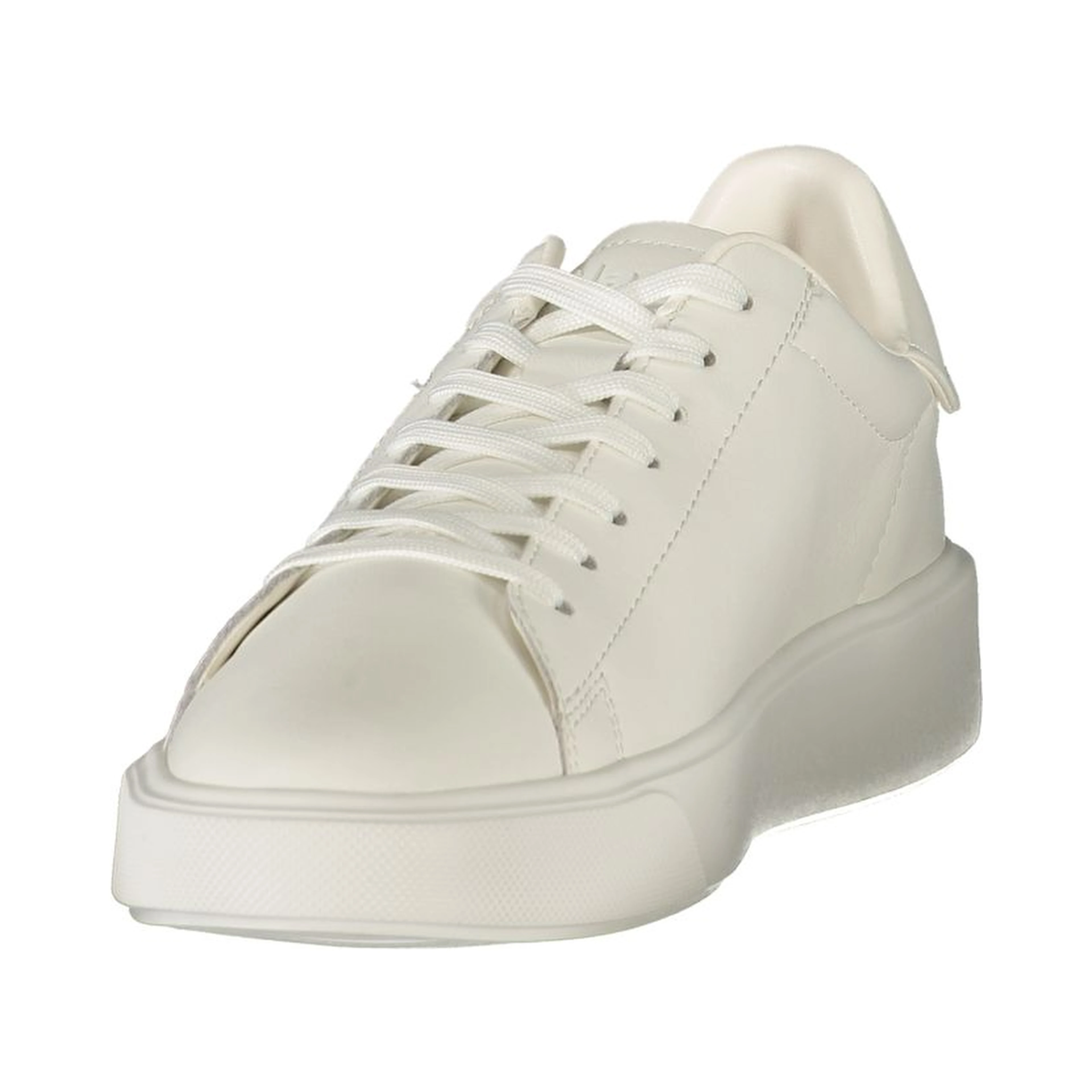 White Polyester Athletic Sneakers