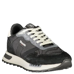 Black Polyester Athletic Sneakers