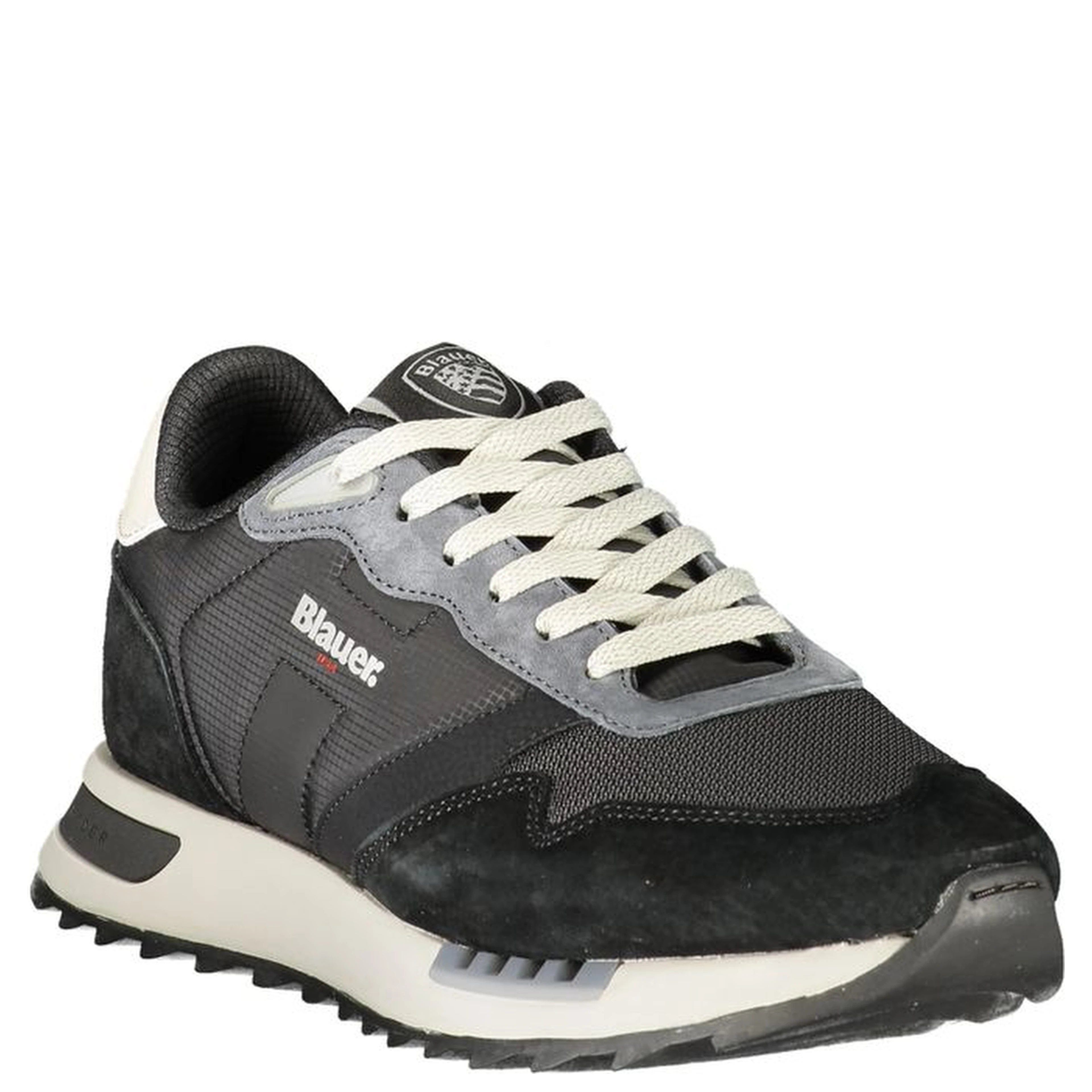 Black Polyester Athletic Sneakers