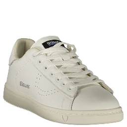 White Polyester Athletic Sneakers