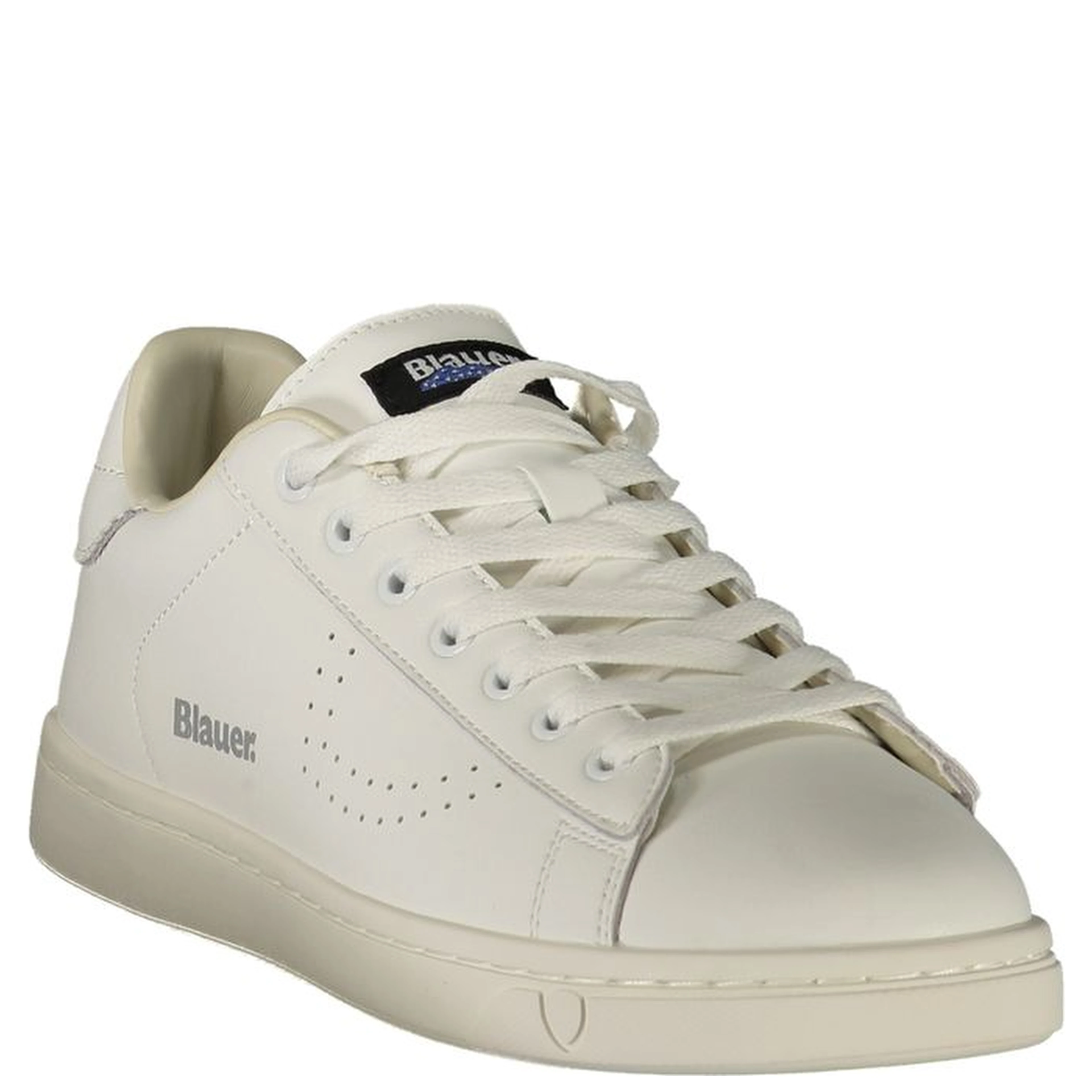 White Polyester Athletic Sneakers